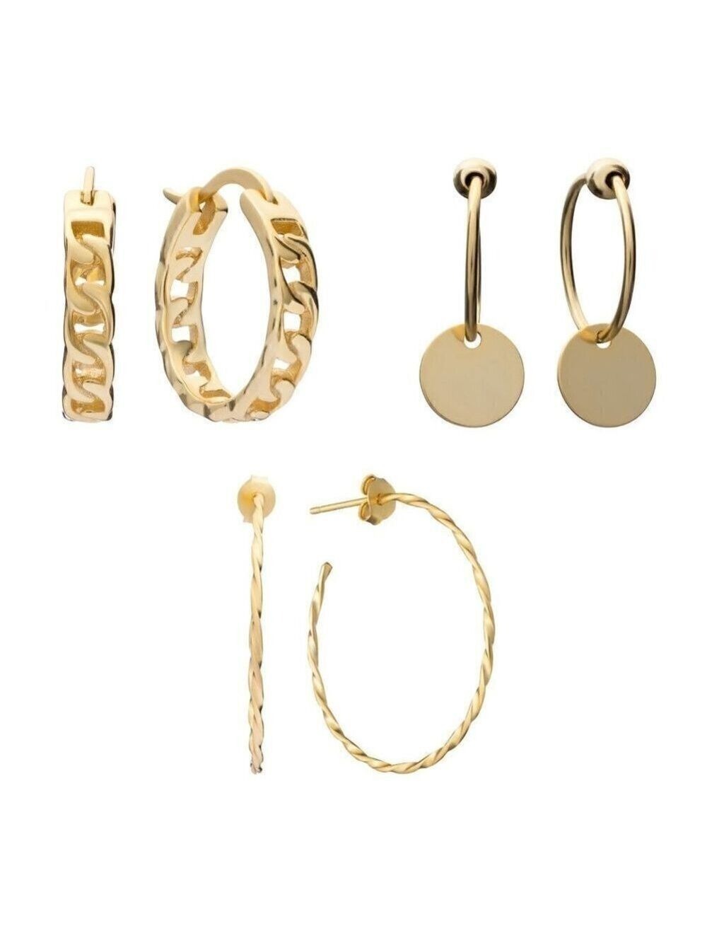 Trio of Gold Earrings